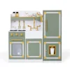 Teamson Kids Little Chef Versailles Deluxe Spielküche mit Zubehör Olivgrün< Pfannen|Herde