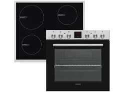 Telefunken Einbauherd-Set Backofen mit Induktionskochfeld 4 Zonen Teleskopauszug 78 Liter B-HS-75-I-I< Einbauküchen|Kochfelder