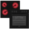 Telefunken Einbauherd-Set Backofen mit Grill und Umluft 65 Liter Vap-Clean ECH65A-B2< Kochfelder|Herde