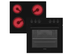 Telefunken Einbauherd-Set Backofen mit Grill und Umluft 65 Liter Vap-Clean ECH65A-B2< Kochfelder|Herde