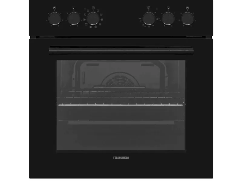 Telefunken Einbauherd-Set Backofen mit Grill und Umluft 65 Liter Vap-Clean ECH65A-B2< Kochfelder|Herde