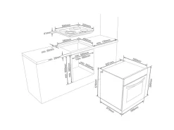 Telefunken Einbauherd-Set Backofen mit Grill und Umluft 65 Liter Vap-Clean ECH65A-B2< Kochfelder|Herde