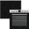 Hot Telefunken Einbauherd-Set Backofen mit Glaskeramik-Kochfeld 4 Zonen Teleskopauszug 78 Liter B-HS-75-C-I