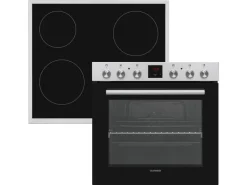 Hot Telefunken Einbauherd-Set Backofen mit Glaskeramik-Kochfeld 4 Zonen Teleskopauszug 78 Liter B-HS-75-C-I