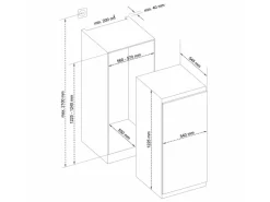 Telefunken Einbauküchen<Einbaukühlschrank 193L ohne Gefrierfach 122cm Nische Schlepptür EK123S200E