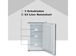 Telefunken Gefrierschrank 63L Nutzinhalt Tiefkühlschrank 4Sterne Höhe 82,1cm Breite 48cm CF-34-101-W< Gefrierschränke