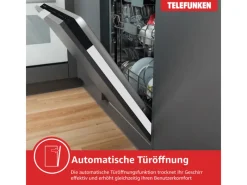 Telefunken Geschirrspüler<Geschirrspüler vollintegriert Einbauspülmaschine 60 cm 12 Maßgedecke 9 Programme AquaStop G-EV-6014-C