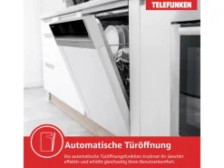 Hot Telefunken Geschirrspüler teilintegriert Einbauspülmaschine 60 cm 12 Maßgedecke 9 Programme AquaStop G-ET-6014-C-I