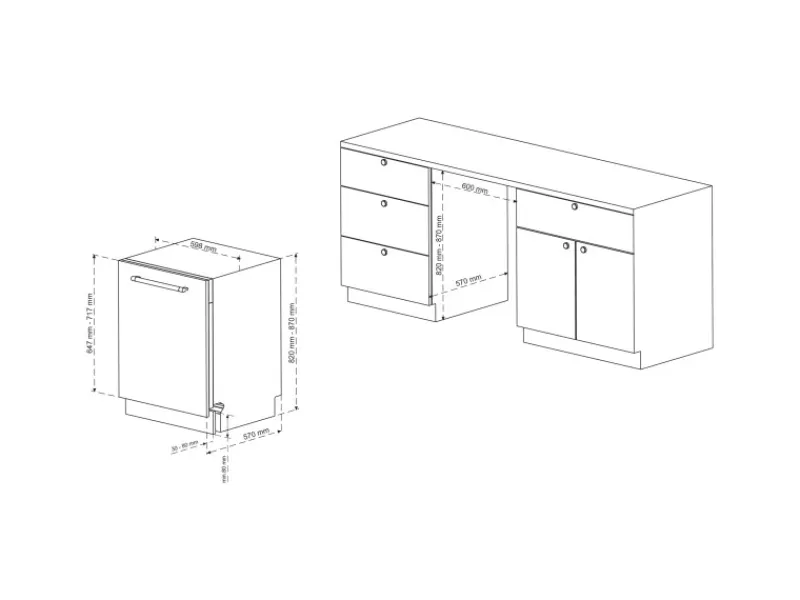 Telefunken Geschirrspüler Vollintegrierbar 60 cm Einbau Spülmaschine 12 Maßgedecke 6 Programme AquaStop GEV6012D< Geschirrspüler