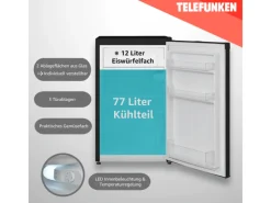 Telefunken Kühlschrank mit Gefrierfach Freistehend 89L Nutzinhalt CF-33-101-B2< Kühlschränke