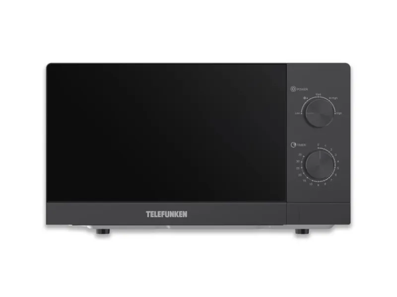 Telefunken Haushaltsgeräte<Mikrowelle Solo Mikrowellengerät Klein mit 20 L Garraum 700 W 5 Leistungsstufen Schwarz B-MW-20-G-B
