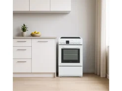 Telefunken Standherd mit Glaskeramik-Kochfeld Elektroherd Freistehend 50 cm Breit Herd mit Backofen und Kochfeld< Kochfelder|Herde