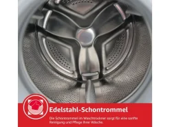 Telefunken Waschmaschinen<Waschtrockner Kombi 9 kg Waschen 6 kg Trocknen Waschmaschine mit Trockner integriert 1400 U/Min Weiß