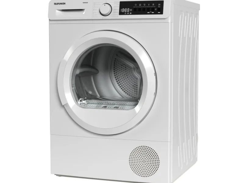 Telefunken Wärmepumpentrockner für 8 kg Wäsche Trockner Frontlader Wäschetrockner mit Knitterschutz Leise TWP8CW< Wäschetrockner