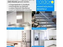 Toldoro Kühlschränke<Set 2x Edelstahl Pflegespray 400ml Edelstahlreiniger für Küche oder Grill Edelstahlpflege Spray als Reinigungsmittel oder Metallreiniger