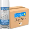 Toldoro 12x Edelstahl Pflegespray 400ml  Edelstahlreiniger für Küche oder Grill Edelstahlpflege Spray als Reinigungsmittel oder Metallreiniger< Kühlschränke