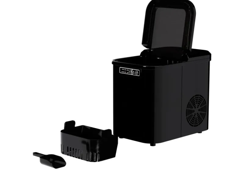 Online Tronitechnik Eiswürfelmaschine Ice Maker Eiswürfelbereiter Schwarz Kunststoff