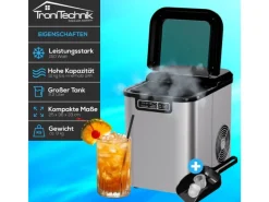 Tronitechnik Eiswürfelmaschine Ice Maker Eiswürfelbereiter Silber Edelstahl< Haushaltsgeräte