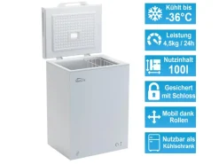 Tronitechnik Gefriertruhe Kühltruhe Borgar Pro Mit 2In1 Gefrier- Und Kühlfunktion | 110 Liter 169Kwh/Jahr | Led-Licht< Gefrierschränke