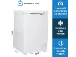 Tronitechnik Gefriertruhe Kühltruhe Borgar Pro Mit 2In1 Gefrier- Und Kühlfunktion | 110 Liter 169Kwh/Jahr | Led-Licht< Gefrierschränke