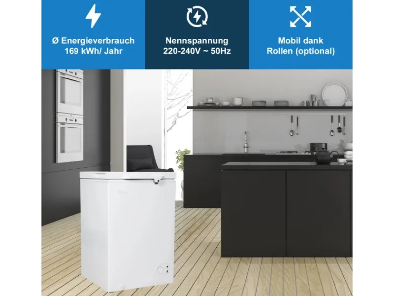 Tronitechnik Gefriertruhe Kühltruhe Borgar Pro Mit 2In1 Gefrier- Und Kühlfunktion | 110 Liter 169Kwh/Jahr | Led-Licht< Gefrierschränke