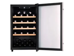Tronitechnik Weinkühlschrank Getraenkekühlschrank 126 Liter 63 Flaschen Wein Kühlschrank Edelstahl-Optik Mit Led< Kühlschränke