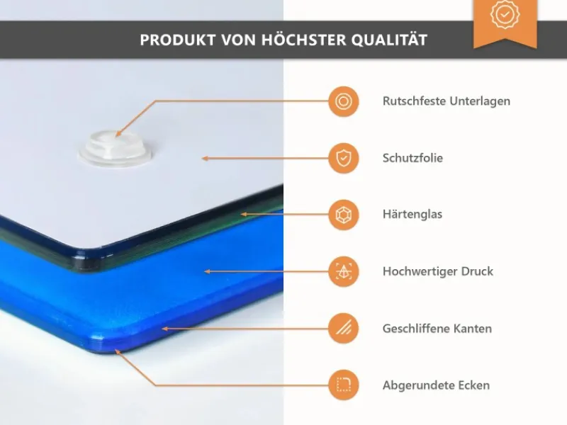 Schneidebretter|Herdabdeckungen<Tulup Herdabdeckplatte SET aus 2 Stück 40x52 cm Schneidebrett aus Glas Küchenutensilien Spritzschutz Anschlagtafel