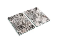 Tulup Herdabdeckplatte SET aus 2 Stück 40x52 cm Schneidebrett Glas Schutzplatte Küchenutensilien Keramikfliesen< Herdabdeckungen|Herde