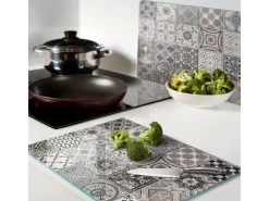 Tulup Herdabdeckplatte SET aus 2 Stück 40x52 cm Schneidebrett Glas Schutzplatte Küchenutensilien Keramikfliesen< Herdabdeckungen|Herde