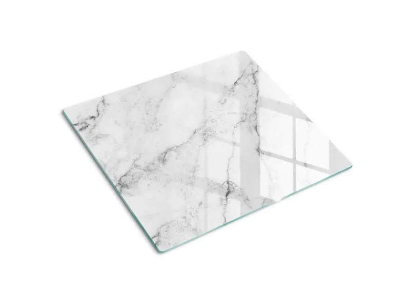 Tulup Herdabdeckplatte 60x52 cm Glas-Servierbrett Küchenutensilien Schutzplatte Spritzschutz Abdeckung Marmor< Herdabdeckungen