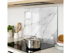 Tulup Herdabdeckplatte 60x52 cm Glas-Servierbrett Küchenutensilien Schutzplatte Spritzschutz Abdeckung Marmor< Herdabdeckungen