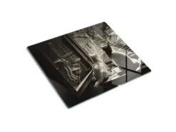 Tulup Herdabdeckplatte 60x52 cm Schneidebrett aus Glas Küchenutensilien Spritzschutz Abdeckung Katzen im Fenster< Herdabdeckungen
