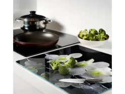 Schneidebretter|Herdabdeckungen<Tulup Herdabdeckplatte 60x52 cm Schneidebrett Glas Schutzplatte Küchenutensilien Spritzschutz Abdeckung Orchidee