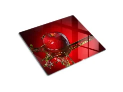 Tulup Herdabdeckplatte 60x52 cm Schneidebrett Glas Schutzplatte Küchenutensilien Spritzschutz Apfel und Wasser< Schneidebretter|Herdabdeckungen
