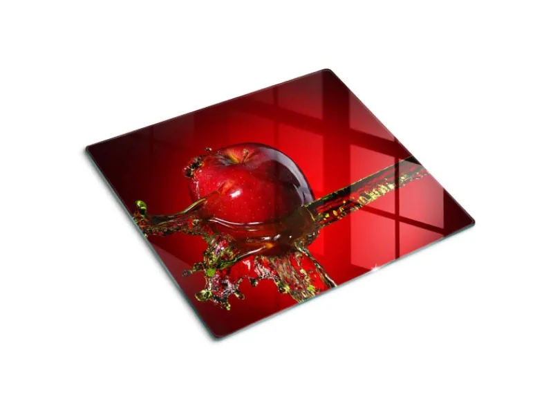 Tulup Herdabdeckplatte 60x52 cm Schneidebrett Glas Schutzplatte Küchenutensilien Spritzschutz Apfel und Wasser< Schneidebretter|Herdabdeckungen