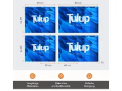 Tulup Herdabdeckplatte 60x52 cm Schneidebrett Glas Schutzplatte Küchenutensilien Spritzschutz Apfel und Wasser< Schneidebretter|Herdabdeckungen