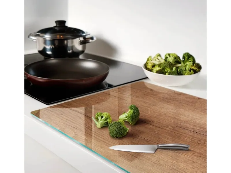 Tulup Herdabdeckplatte 80x52 cm Schneidebrett Glas Schutzplatte Küchenutensilien Spritzschutz Abdeckung Holz< Schneidebretter|Herdabdeckungen