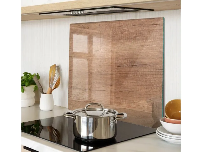 Herdabdeckungen<Tulup Herdabdeckplatte 60x52 cm Glas-Servierbrett Küchenutensilien Schutzplatte Spritzschutz Abdeckung Holz