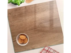 Herdabdeckungen<Tulup Herdabdeckplatte 60x52 cm Glas-Servierbrett Küchenutensilien Schutzplatte Spritzschutz Abdeckung Holz