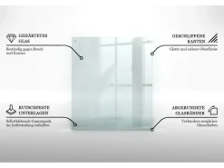 Sale Tulup Schneidebrett Glas Schneidebrett Transparent 60x52 cm Rechteckiges Schneidebrett Transparente Schneidebrett