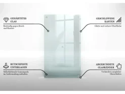 Tulup Schneidebrett Küchenbrett Durchsichtig 2 Stück 30x52 Rechteckige Schneidebretter Küchen Schneidebrett Glas< Schneidebretter|Herdabdeckungen