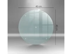 Tulup Schneidebrett Küchen Schneidebrett Glas 40x40 cm Rundes Schneidebrett Glas Schneidebrett Transparent< Schneidebretter|Herdabdeckungen