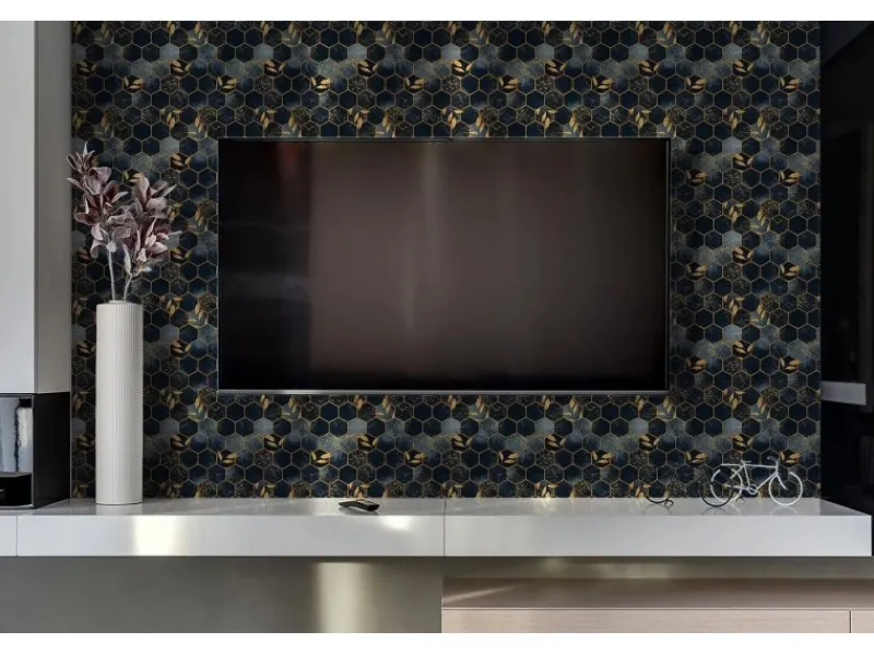 Küchenrückwände<Tulup Wandpaneel Bleche und Sechsecke Wandverkleidung Innen 100x50 cm Wandverkleidung Selbstklebend Wandverkleidung Modern