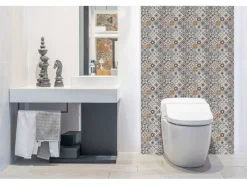Küchenrückwände<Tulup Wandpaneel Türkisches Patchwork Vinyl Wandverkleidung Selbstklebend 100x50 cm Wandverkleidung Modern Dekorpaneel