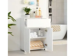 Clearance Vasagle Badezimmerschrank mit Schublade und Regal 30 cm x 60 cm x 80 cm Weiß