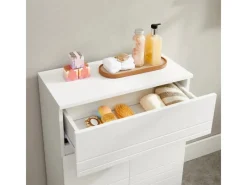 Clearance Vasagle Badezimmerschrank mit Schublade und Regal 30 cm x 60 cm x 80 cm Weiß