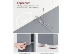 Online Vasagle Badezimmerschrank 30 cm x 30 cm x 170 cm Grau