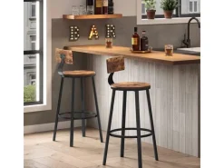 Kücheninseln<Vasagle Barhocker 2er Set Braun-Schwarz