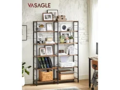 Vasagle Bücherregal 9 Fächern 30 cm x 120 cm x 175,2 cm Braun-Schwarz< Küchenregale