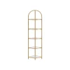 New Vasagle Eckregal 5 Ebenen Hartglas 28 cm x 28 cm x 158 cm Gold